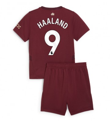 Manchester City Erling Haaland #9 Tercera Equipación Niños 2024-25 Manga Corta (+ Pantalones cortos)